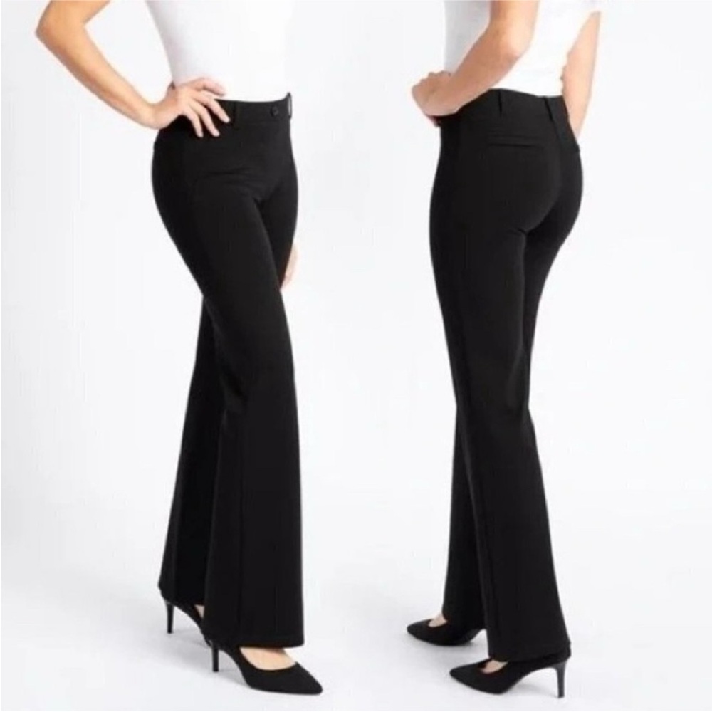 Betabrand Black Dress Pants Yoga Pant Flare Bootcut Pull-On Size L Petite